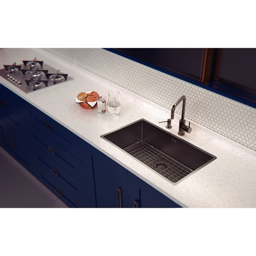 CUBA TRAMONTINA DESIGN COLLECTION QUADRUM AÇO INOX REVESTIMENTO PVD BLACK 70X40 CM 94000/503