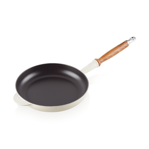 FRIGIDEIRA LE CREUSET C/ CABO DE MADEIRA 24CM MERINGUE 20058247160460