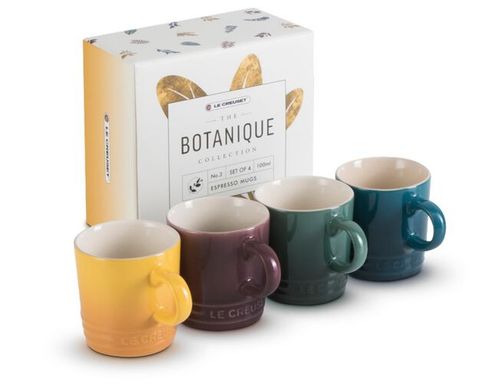 CONJUNTO LE CREUSET 4 CANECAS ESPRESSO 100ML SET BOTANIQUE 79113101139030