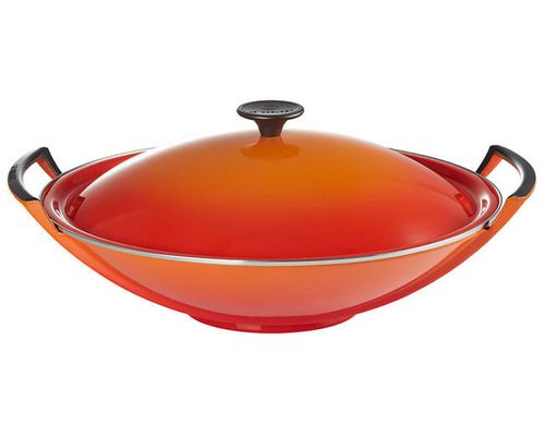 WOK LE CREUSET C/TAMPA 36CM TRADITION LARANJA 25104360900460