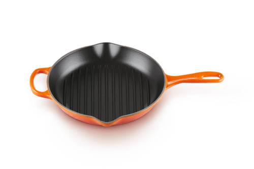 GRELHA LE CREUSET REDONDA 26CM COM ALÇA SIGNATURE LARANJA 201932609