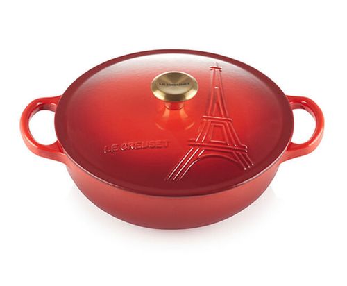 MARMITA LE CREUSET 22CM  TORRE EIFFEL VERMELHO GOLD KNOB 219842206