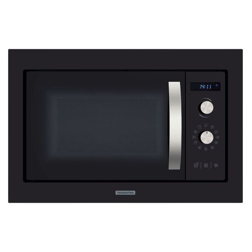 MICROONDAS TRAMONTINA DE EMBUTIR GLASS COOK 60 EM VIDRO TEMPERADO PRETO 8 FUNÇÕES 25L 220V 94880/008