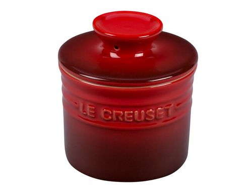 KIT LE CREUSET POTE DE MANTEIGA PORTA ALHO EM CERÂMICA VERMELHO