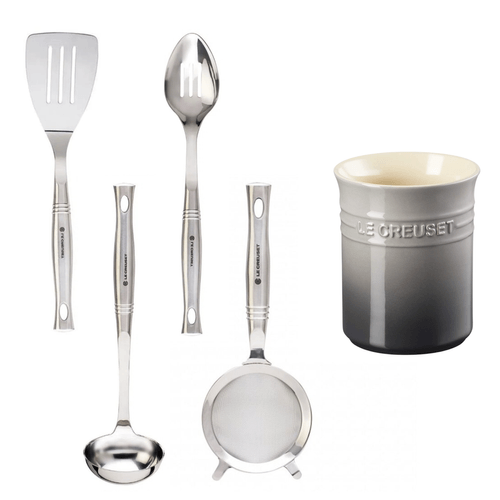 KIT 5 PEÇAS LE CREUSET UTENSILIOS REVOLUTION EM AÇO INOX