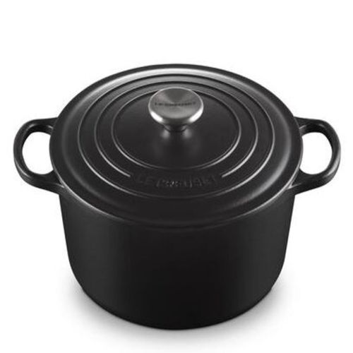 PANELA LE CREUSET REDONDA SIGNATURE 24CM FUNDA PRETO BLACK MATTE 21195240000460