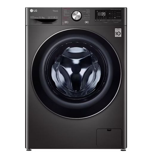 LAVA E SECA LG VC2 13KG AÇO ESCOVADO PRETO