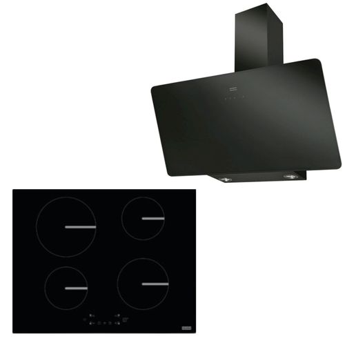 KIT FRANKE COOKTOP INDUÇÃO SMART FSM 654 I BK 220V 17106 E COIFA DE PAREDE EVO BLACK 90CM 220V 15309