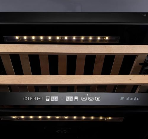 ADEGA ELANTO NERO ARGENTO DE EMBUTIR DUAL ZONE 46 GARRAFAS 220V ABERT P/DIREITA LNTWC646UDZNAG2