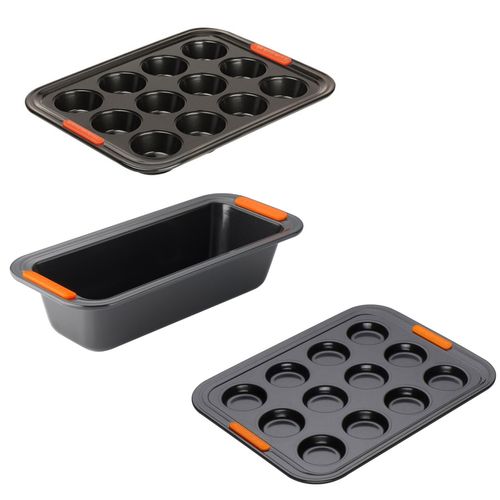KIT LE CREUSET 3 FORMAS PARA PÃO, TORTAS E COOKIES, CUPCAKES EM METAL BAKEWARE