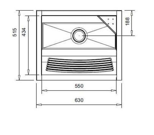 TANQUE DE EMBUTIR FRANKE 63x51,5 46L TS550 10115 S/ ESPELHO 10115