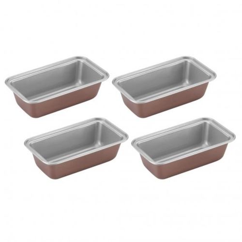 CONJUNTO CUISINART 4 MINI FORMAS DE PÃO EM AÇO INOX ANTIADERENTE BRONZE CMBM-4LPBZ