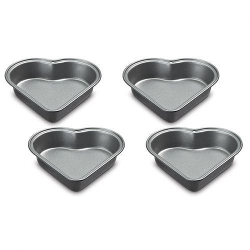 CONJUNTO CUISINART 4 MINI FORMAS CORAÇÃO EM AÇO INOX ANTIADERENTE CMBM-4HRT1