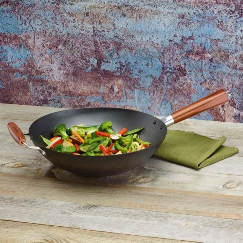 PANELA CUISINART WOK EM AÇO INOX E ALÇA DE MADEIRA 35CM CSW26-36H