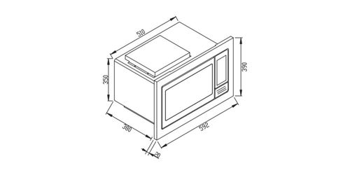 KIT DEBACCO ZURIQUE MICROONDAS MULTIFUNÇÃO 60CM 25L E FORNO ELÉTRICO MULTIFUNÇÃO 76L