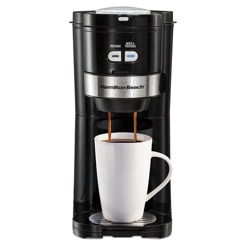 CAFETEIRA HAMILTON BEACH ELÉTRICA INDIVIDUAL COM MOEDOR PRETA/PRATA 127V 49989-BZ127