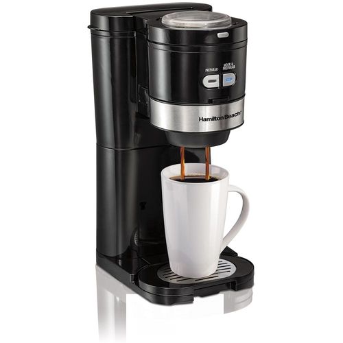 CAFETEIRA HAMILTON BEACH ELÉTRICA INDIVIDUAL COM MOEDOR PRETA/PRATA 127V 49989-BZ127
