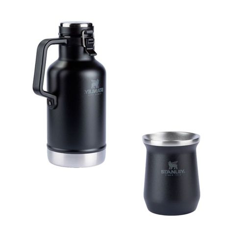 KIT STANLEY GROWLER COM TAMPA 1,89L E CUIA 236ML TÉRMICA PRETO