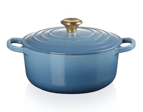 PANELA REDONDA LE CREUSET 28CM SIGNATURE FERRO ESMALTADO AZUL CHAMBRAY 21177284344441