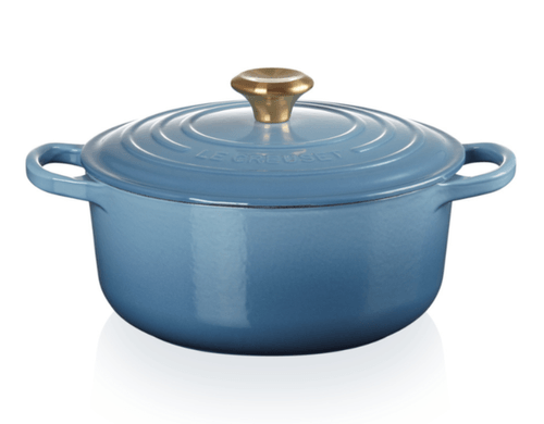 PANELA REDONDA LE CREUSET 20CM SIGNATURE FERRO ESMALTADO AZUL CHAMBRAY 21177204344441