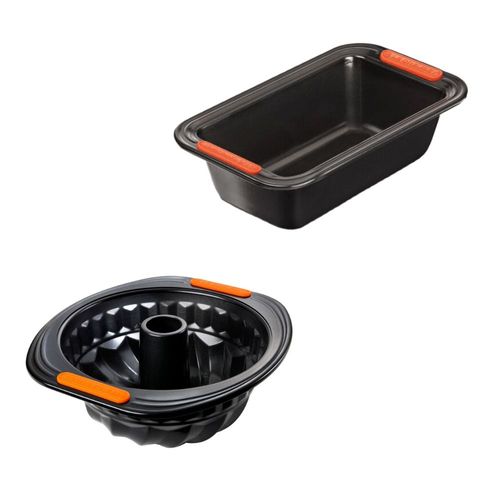 KIT LE CREUSET FORMA DE PÃO 23CM E FORMA DE PUDIM 22CM EM AÇO CABORNO