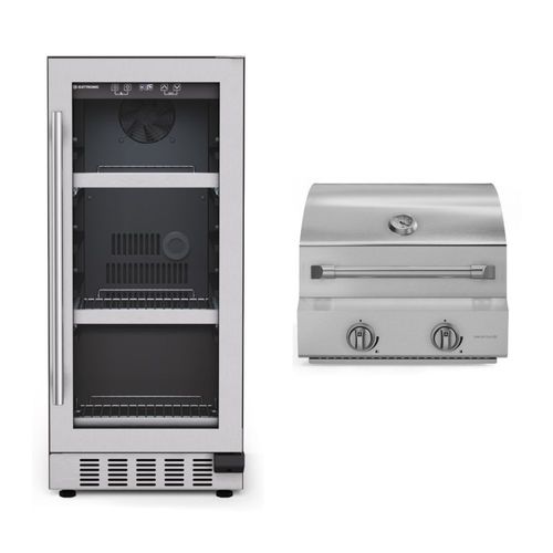 KIT ELETROMEC CERVEJEIRA BEER CENTER 86L 220V E CHURRASQUEIRA À GÁS EM AÇO INOX