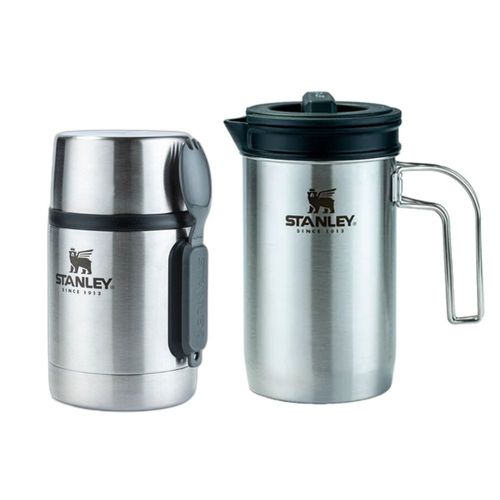 KIT STANLEY POTE TÉRMICO COM GARFOLHER 532ML E PRENSA PARA CAFÉ 900ML STAINLESS STEEL