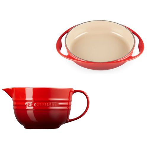 KIT LE CREUSET ASSADEIRA TARTE TATIN 28CM E BOWL DE PREPARO 2L VERMELHO