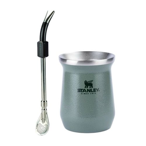 KIT STANLEY CUIA TÉRMICA 236ML VERDE E BOMBA PARA MATTE COLHER PRETO