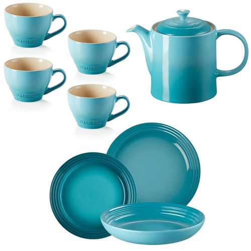 KIT LE CREUSET PRATOS + CANECA 400ML + BULE 1,3L
