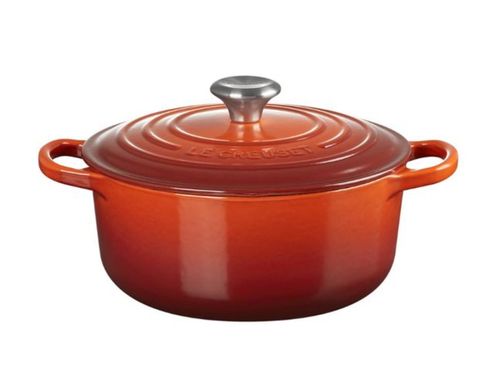 KIT LE CREUSET 2 PANELAS REDONDAS 20 E 22CM EM FERRO ESMALTADO VERMELHO CAYENNE