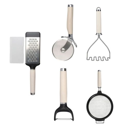 KIT KITCHENAID 5 PEÇAS EM AÇO INOX PARA COZINHA CREME