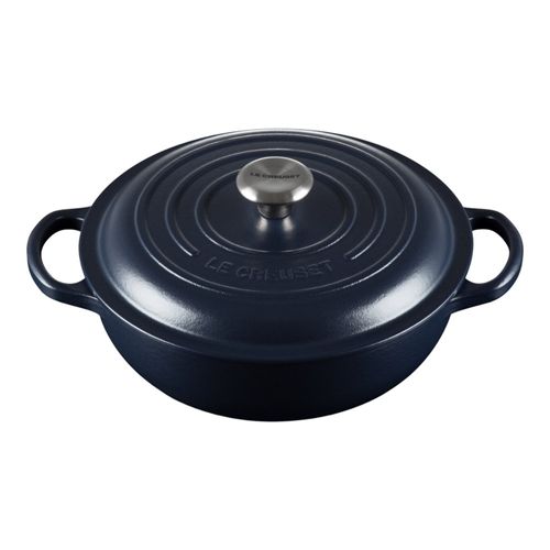 KIT LE CREUSET PANELA ENSOPADO NAVY E REDONDA CARIBE EM FERRO FUNDIDO 22CM