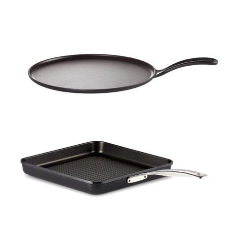 KIT LE CREUSET CREPEIRA 27CM E GRELHA QUADRADA COM CABO 23CM BLACK MATTE