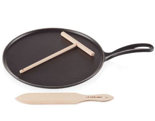 KIT LE CREUSET CREPEIRA 27CM E GRELHA QUADRADA COM CABO 23CM BLACK MATTE