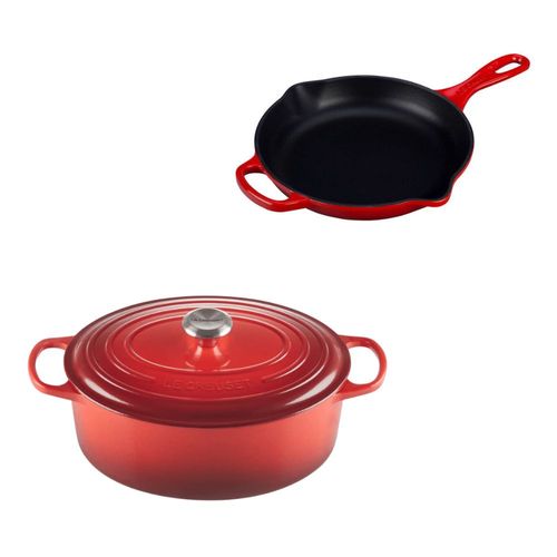 KIT LE CREUSET PANELA OVAL 31CM E FRIGIDEIRA SKILLET 23CM