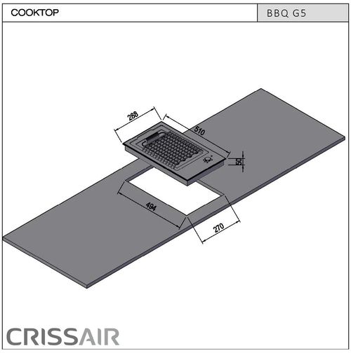 COOKTOP CRISSAIR DOMINÓ ELÉTRICO EM AÇO INOX 28,8X51CM 220V BBQG5
