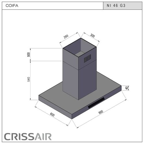 COIFA CRISSAIR DE ILHA CLASSIC TOUCH EM AÇO INOX 220V NI46G3