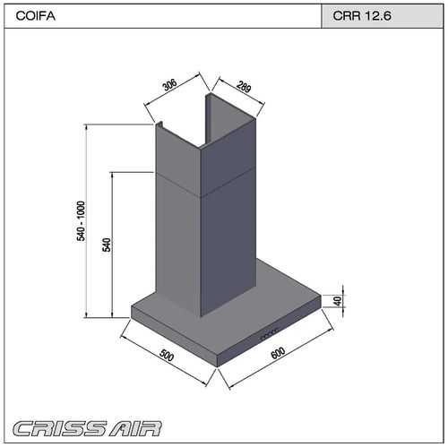 COIFA CRISSAIR DE PAREDE CLASSIC ELETRÔNICO EM AÇO INOX 60X50CM 220V CRR126