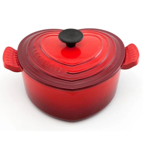 KIT LE CREUSET PANELA CORAÇÃO 20CM E SKILLET CORAÇÃO 26CM EM FERRO FUNDIDO VERMELHO