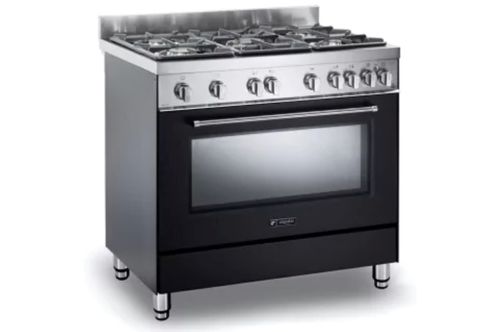 FOGAO ELANTO NERO ARGENTO 5 BOCAS COM FORNO A GAS 140 LITROS INOX 90CM 220V PRETO/INOX LNTC95GNAG2