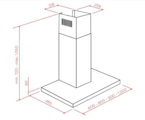 COIFA ELETTROMEC MILANO PAREDE 80 CM 220 V CFP-MLN-80-XX-2LUB
