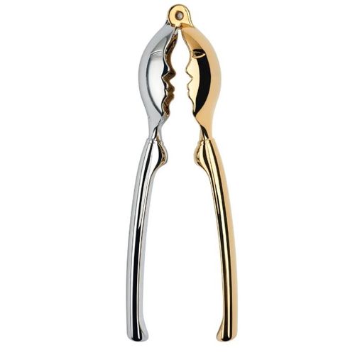 QUEBRA NOZES BUGATTI KISS EM AÇO INOX PRATA E DOURADO 437032DR