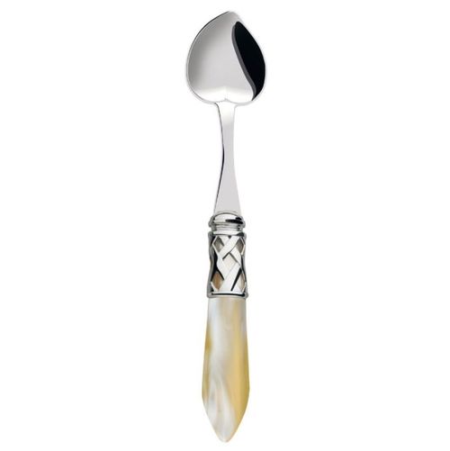 CONJUNTO 6 COLHERES BUGATTI PARA CAFÉ CORAÇÃO ALADDIN PÉROLA EM AÇO INOX ALCAM04266