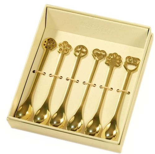 CONJUNTO BUGATTI  6 COLHERES LUCKY CHARM GOLD 24KT DR050A086