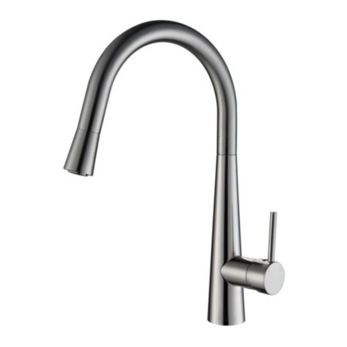 MISTURADOR KROMMA MONOCOMANDO BICA ALTA COM DUCHA EXTENSÍVEL EM AÇO INOX KR409 1781