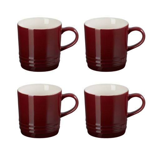 KIT LE CREUSET 4 CANECAS EM CERAMICA 200ML VERMELHO RHONE