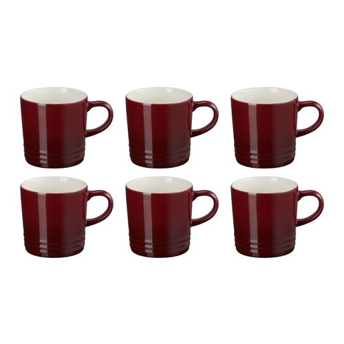 KIT LE CREUSET CONJUNTO 6 CANECA PARA CHÁ 350ML EM CERÂMICA VERMELHO RHONE