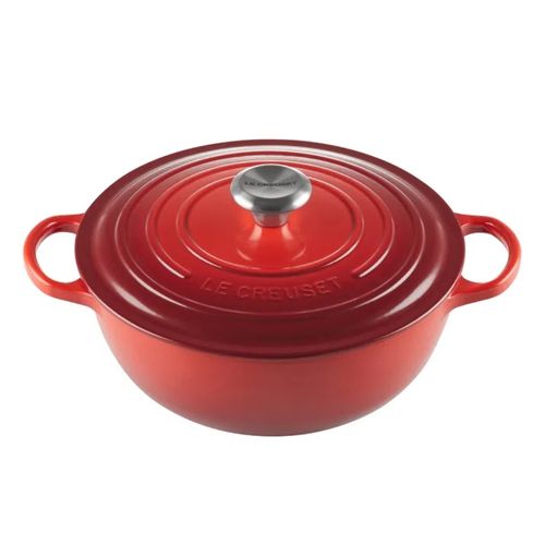 PANELA LE CREUSET MARMITA SIGNATURE EM FERRO FUNDIDO 24CM VERMELHO 21114240600430