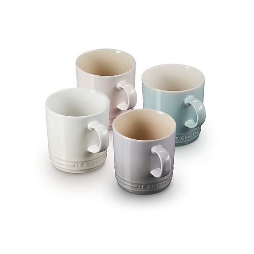 KIT LE CREUSET CALM COLLECTION 4 CANECAS CHÁ 350ML E 4 COLHERES EM CERÂMICA